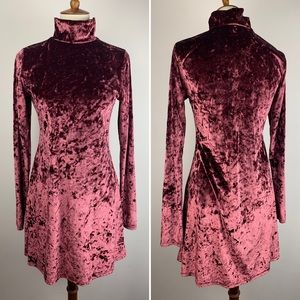 Urban Outfitters KimchiBlue Velvet Mini Dress Rose